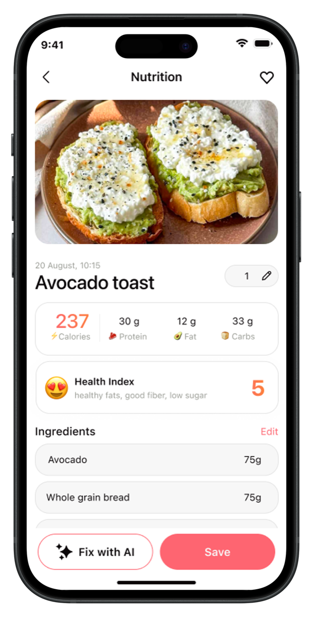 AI Food Scanner — instant nutrition analysis from a photo